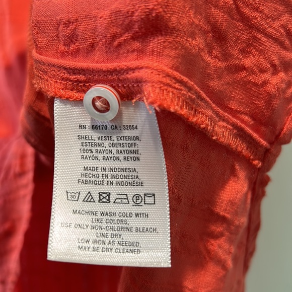 Anthropologie Maeve Coral Sleeveless Button-up Top Sz 6 - Picture 3 of 4